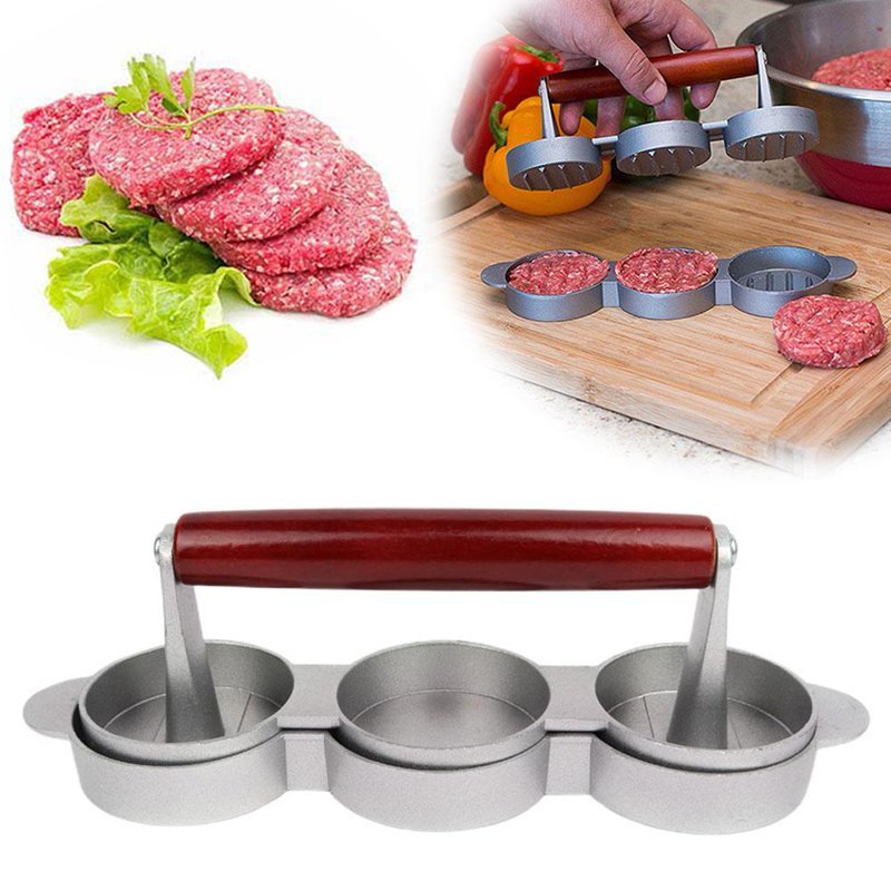 Mini presse à hamburger avec poignée en bois, presse à hamburger, presse à hamburger, machine à barbecue, presse à viande, ustensiles de cuisine